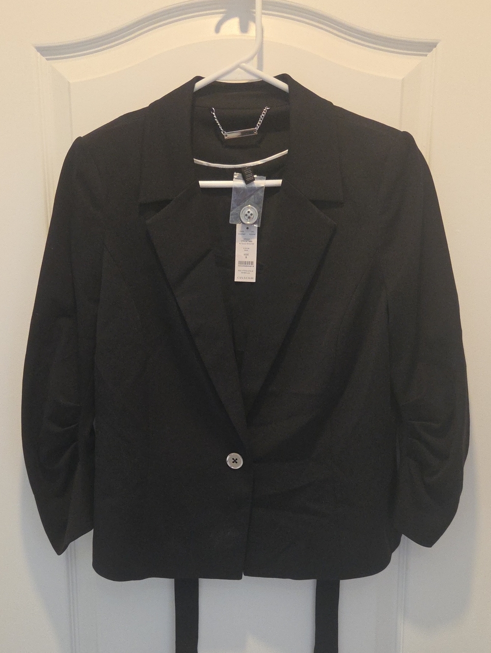 White House Black Market Womens Black Single-Button Blazer Jacket